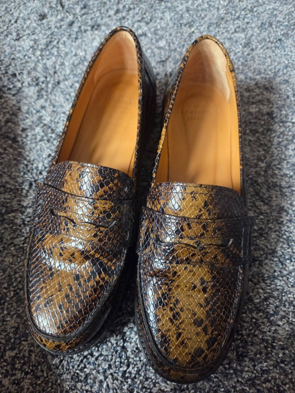 Sézane André python leather loafers size 39